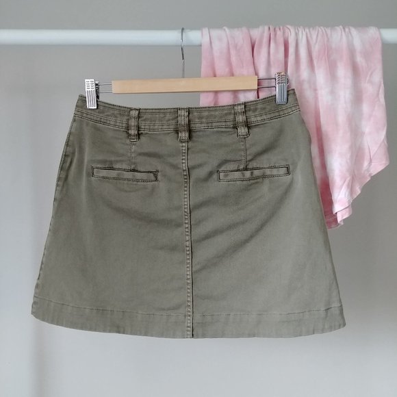 Anthropologie Pilcro Button Cargo Skirt Olive Size 4 - Picture 6 of 6